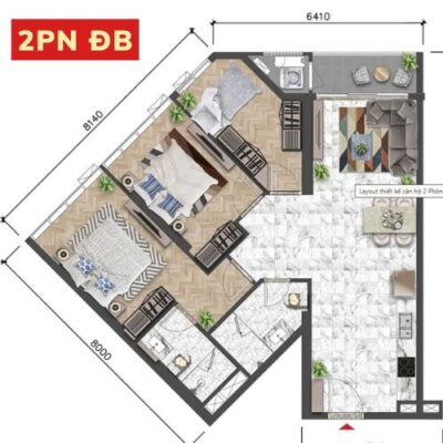 sản phẩm căn hộ cao cấp tại dự án chung cư Sun Group Vinh ( Sun Trường Vinh Nghệ An ) Căn 2 phòng ngủ đặc biệt