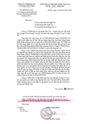 Dự án Khu lâm viên phía Đông đường Bình Minh (Bình Minh Cửa Lò)