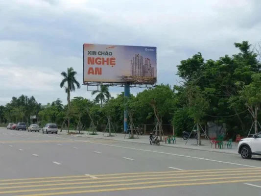 Banner OOH Sun Group xin chào Nghệ An